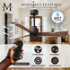 Atlas Alessandra 56 inch Textured Bronze with Walnut Tone Blades Ceiling Fan